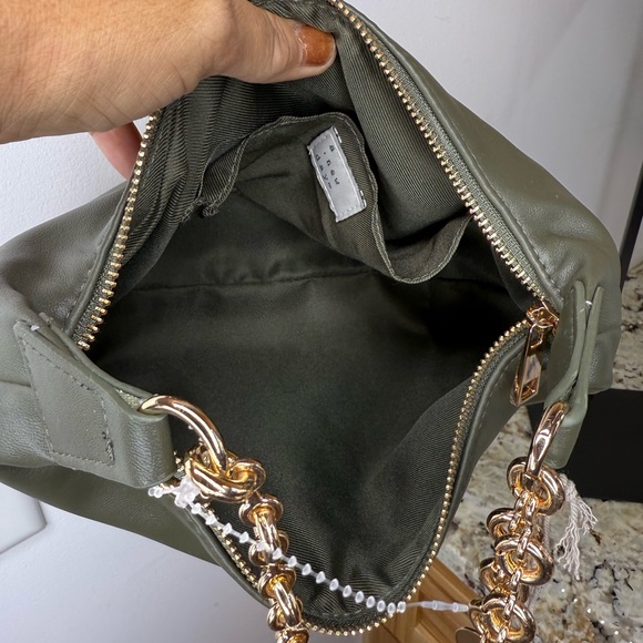 NWT Elegant Olive Green Gorgeous Detachable Adjustable Chain Shoulder Bag - Picture 7 of 7